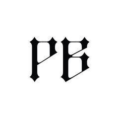 PB monogram logo design letter text name symbol monochrome logotype alphabet character simple logo