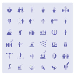 Leadership icons set