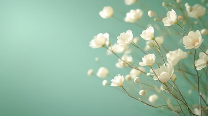 Minimalist White Daisy Floral Design on Teal Background