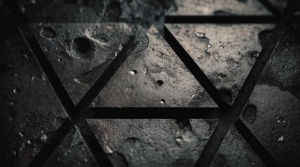 Abstract textured triangular pattern, dark gray and black