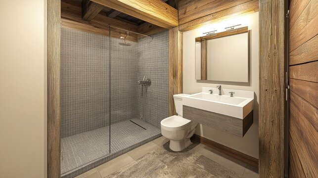 Modular bathroom unit with soil waste system ready for plumbing hookup