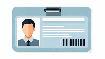 Identity Badge with Person Information and Barcode for Access Control