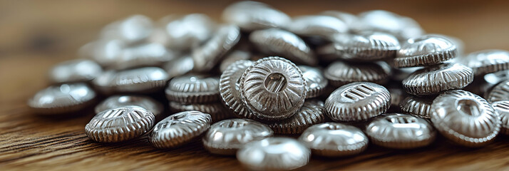 Close-up Macro Photo of Metallic Oval Beads