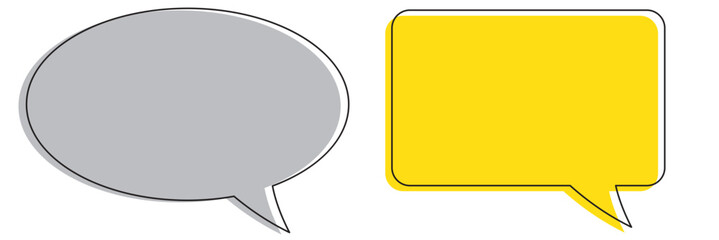 Long speech bubble vector icon. Chat message with copy space.