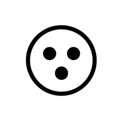 Fototapeta premium Three-hole circular button outline symbol with balanced spacing representing tailoring, sewing, or fashion accessories