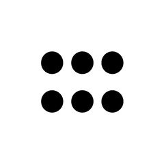 Six evenly spaced black dots arranged in two rows symbolizing control panel indicators or pattern input elements