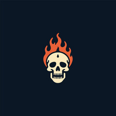 Skull burning logo
