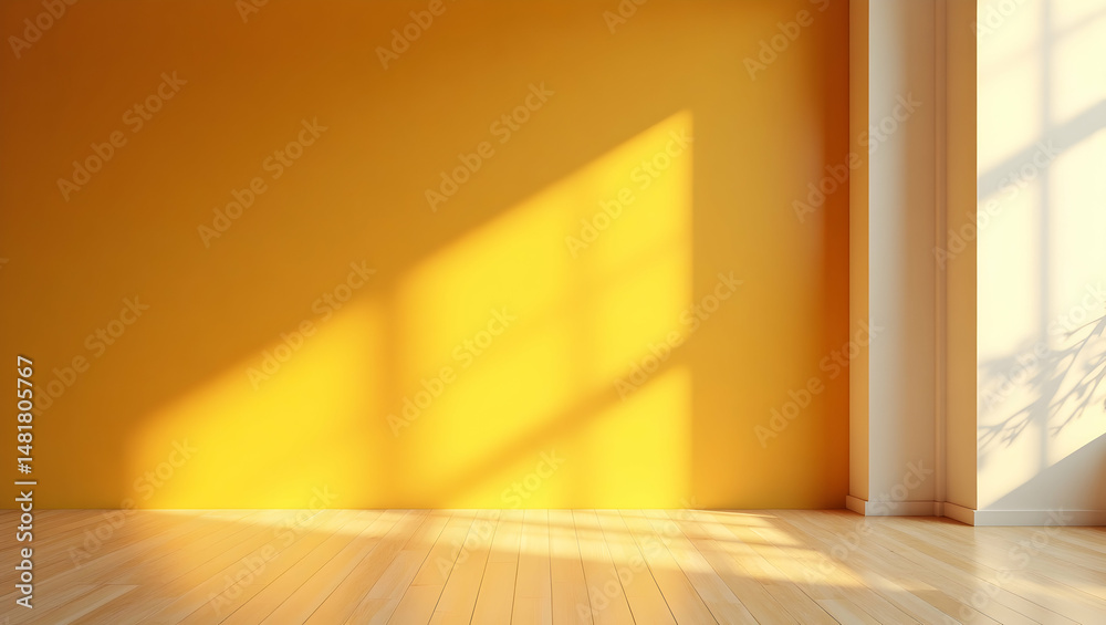 Poster sunlit honeycomb, a warm, inviting space with textured wall and subtle shadows, perfect for adding d