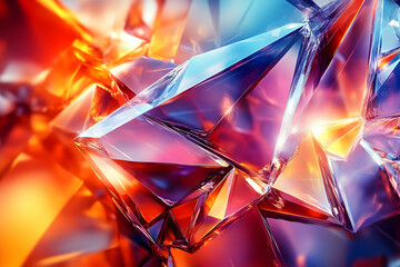 Vibrant Crystal Abstract Background Image: Glowing Gemstone Cluster
