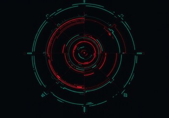 Abstract Background 3D Animation of Circular HUD Target