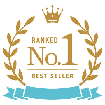 王冠とリボンのついたのランキングフレーム３【金と青】 / No.1