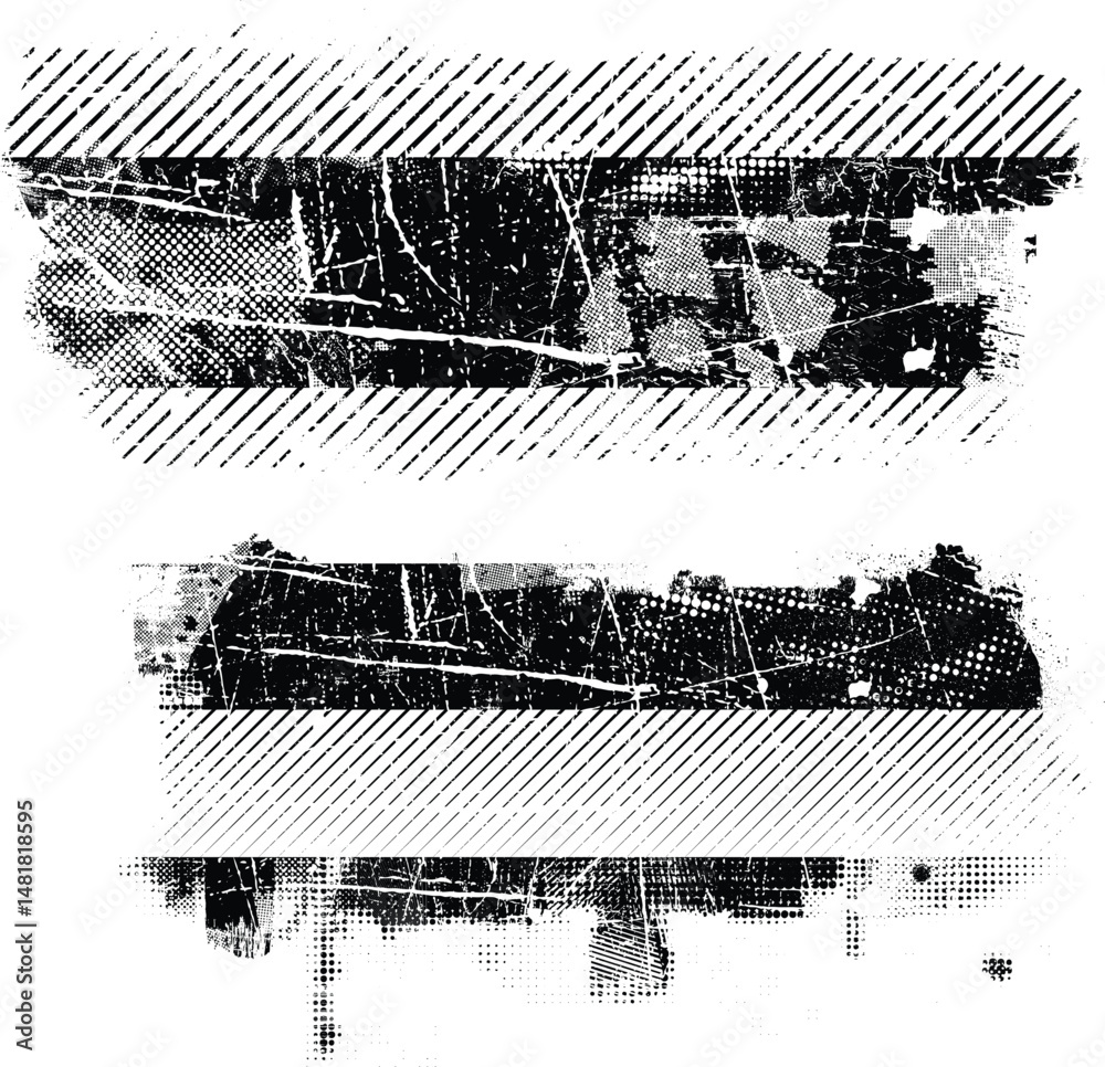 Poster Grunge textured banner with rough edges. Speckled texture. Overlay grunge texture . Simply place texture over any object to create grunge effect . Banner with scratched surface for your design. 