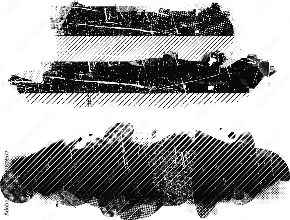 Poster Grunge textured banner with rough edges. Speckled texture. Overlay grunge texture . Simply place texture over any object to create grunge effect . Banner with scratched surface for your design. 