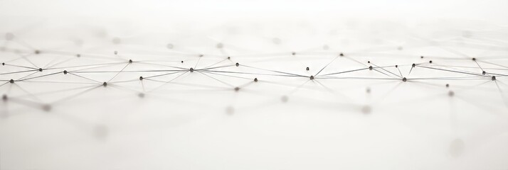 Connected dots on light background abstract global network simple geometric shapes visualization of data points creating connections in the digital space 