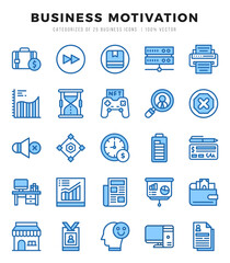 Business Motivation Icon Pack 25 Vector Symbols for Web Design.