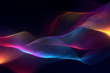 Geometric abstract background with digital waves and abstract layering.