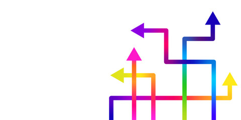 Abstract gradient arrow direction. financial data graph strategy. Technology background