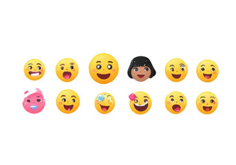 Colorful 3D Emojis and Cartoon Character - Joyful Expressions