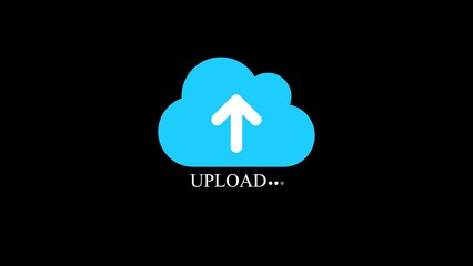 Cloud upload symbol with arrow indicates process in progress showing digital data transfer connectivity technology and online storage services