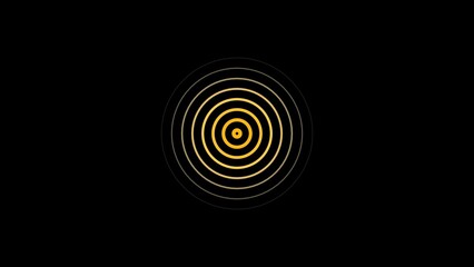 Concentric circle design in yellow and gold tones on a dark black background a minimalist graphic design for visual communication and concepts
