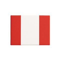 Fototapeta premium Red product packaging box with white label isolated on transparent background