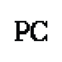 PC monogram logo design letter text name symbol monochrome logotype alphabet character simple logo
