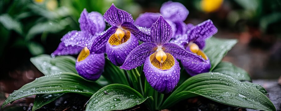 Stunning Purple Phragmipedium Orchids in Bloom