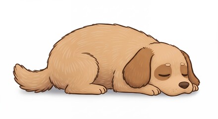 Cartoon sleeping dog illustration