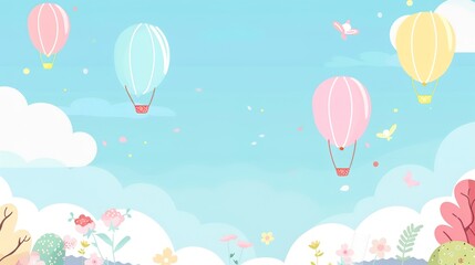 Dive into a Whimsical Wonderland with Children's Day Cartoon Balloon Backgrounds! These vibrant and playful backdrops are designed to infuse every Children's Day project with joy, color, and the magic