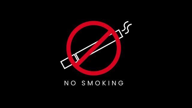 No smoking animation no tabaco No Tobacco symbol animation 