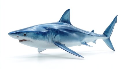 Obraz premium Powerful blue shark, detailed 3D rendering