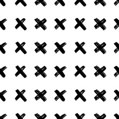 Seamless pattern with hand drawn cross symbols