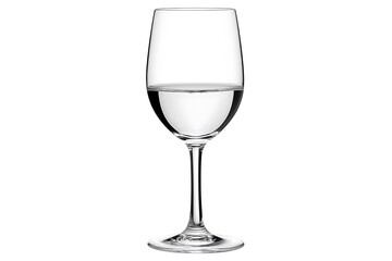 Fototapeta premium wine glass, half-filled with water stands elegantly
