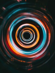 Abstract Colorful Swirling Light Trails Dynamic Energy Motion Blur Background Design Red Art Blue