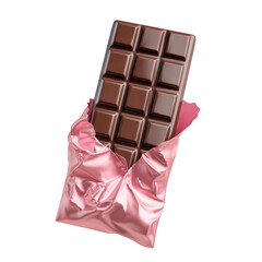 Chocolate bar in wrapper illustration on transparent background
