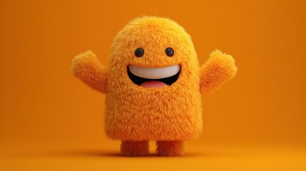 Fluffy, happy, orange creature
