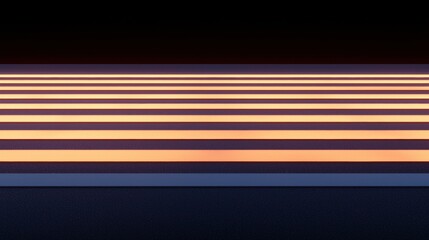A digital art piece featuring a series of horizontal stripes in varying shades of orange and yellow, set against a dark blue background.
