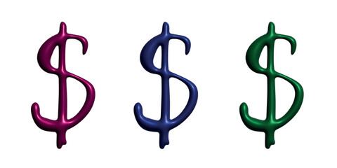 Fototapeta premium 3d dollar currency symbol set Single element for design