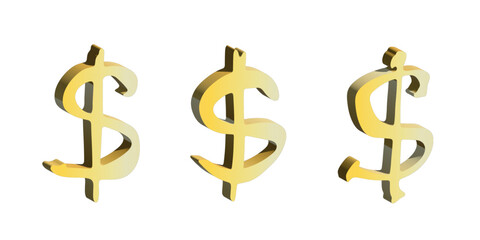 Obraz premium 3d dollar currency symbol set Elements for design