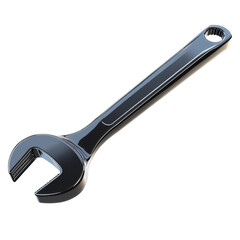 Obraz premium Sleek chrome wrench metallic gleam isolated on black tool precise on transparent background