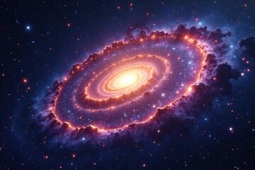 Stunning panoramic view of a swirling spiral galaxy, countless stars illuminating the vast expanse of space , pulsar, deep space