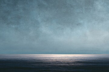 Fototapeta premium Serene Seascape: Textured Sky and Tranquil Ocean