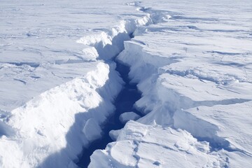 Obraz premium Frozen Divide The Fractured Landscape of Antarctic Ice