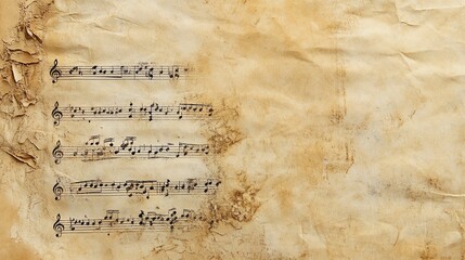 A light brown background displays a single, isolated music sheet.