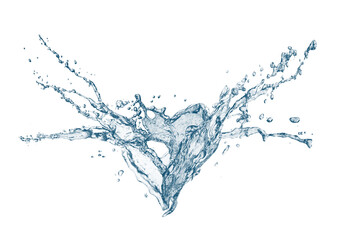 青い波と水しぶきが飛び散った3dイラスト