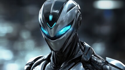 Cybernetic Sentinel: A Futuristic Robot Portrait