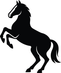 Powerful Horse in Majestic Stance, Horse Silhouette Strong Pose