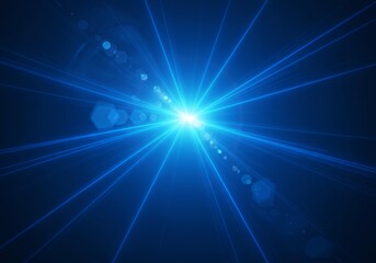 Abstract Background Blue Light Rays With Lens Flare