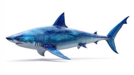 Obraz premium Powerful blue shark, side view