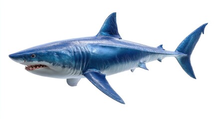 Obraz premium Great white shark, isolated on white